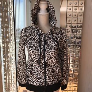 Cheetah print hoodie zip up